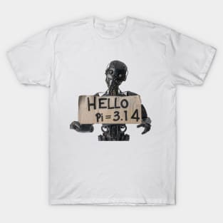 Robot signs Hello World Pi 3.14 (π) T-Shirt